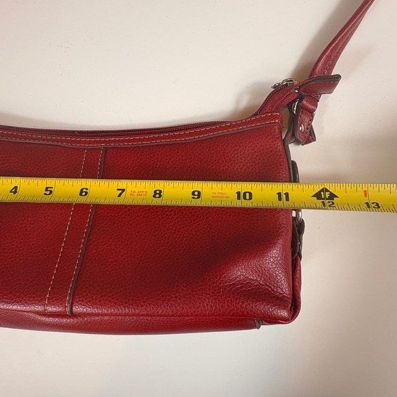 Vintage Rolfs Brand Red Leather Shoulder Bag Small Hobo Purse Classic Style - Picture 11 of 12